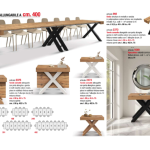 Consolle allungabile a cm. 400