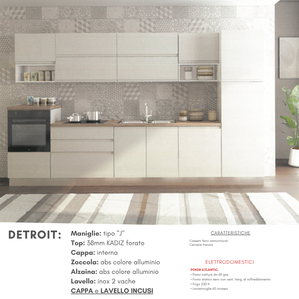 Cucina DETROIT 360 cm + Poker
