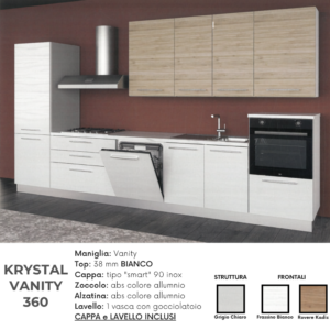 Cucina Krystal Vanity 360 cm + Poker