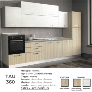 Cucina TAU 360 cm - Vasistas + Tris